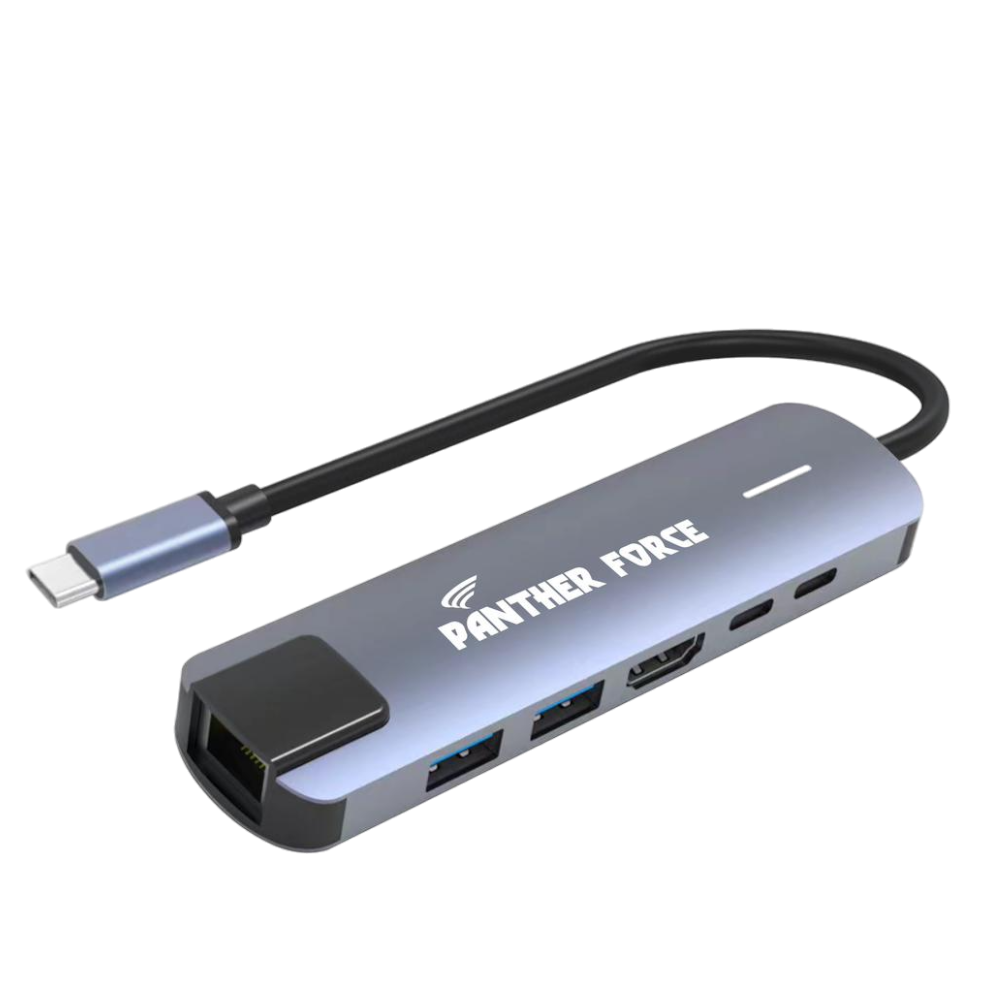 Panther Force 6-in-1 Hub Multifunctional Adapter - PF133 - Versatile Connectivity & 4K HDMI Output Panther Force 6-in-1 Hub Multifunctional Adapter - PF133 - Versatile Connectivity & 4K HDMI Output